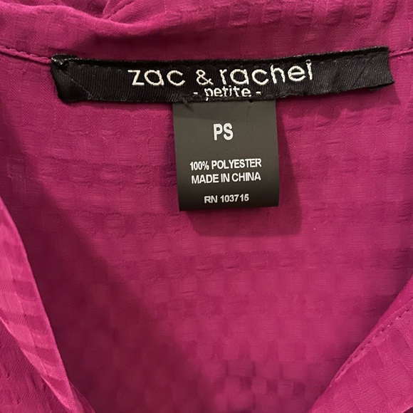 Fuchsia Zac & Rachel Blouse Size Petite Small - Picture 4 of 9
